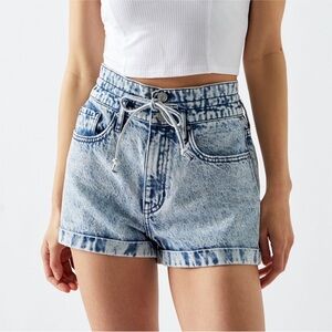 Pacsun Acid Wash Tie Jean Shorts